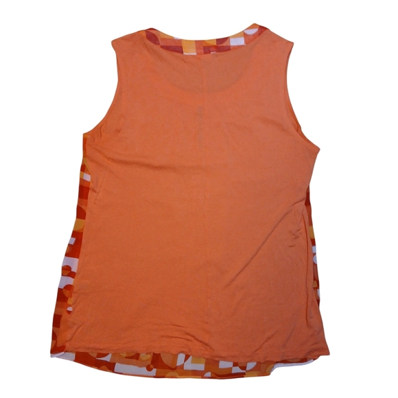 New York & Company Orange Geometric Sleeveless Tank Top - Picture 2 of 7
